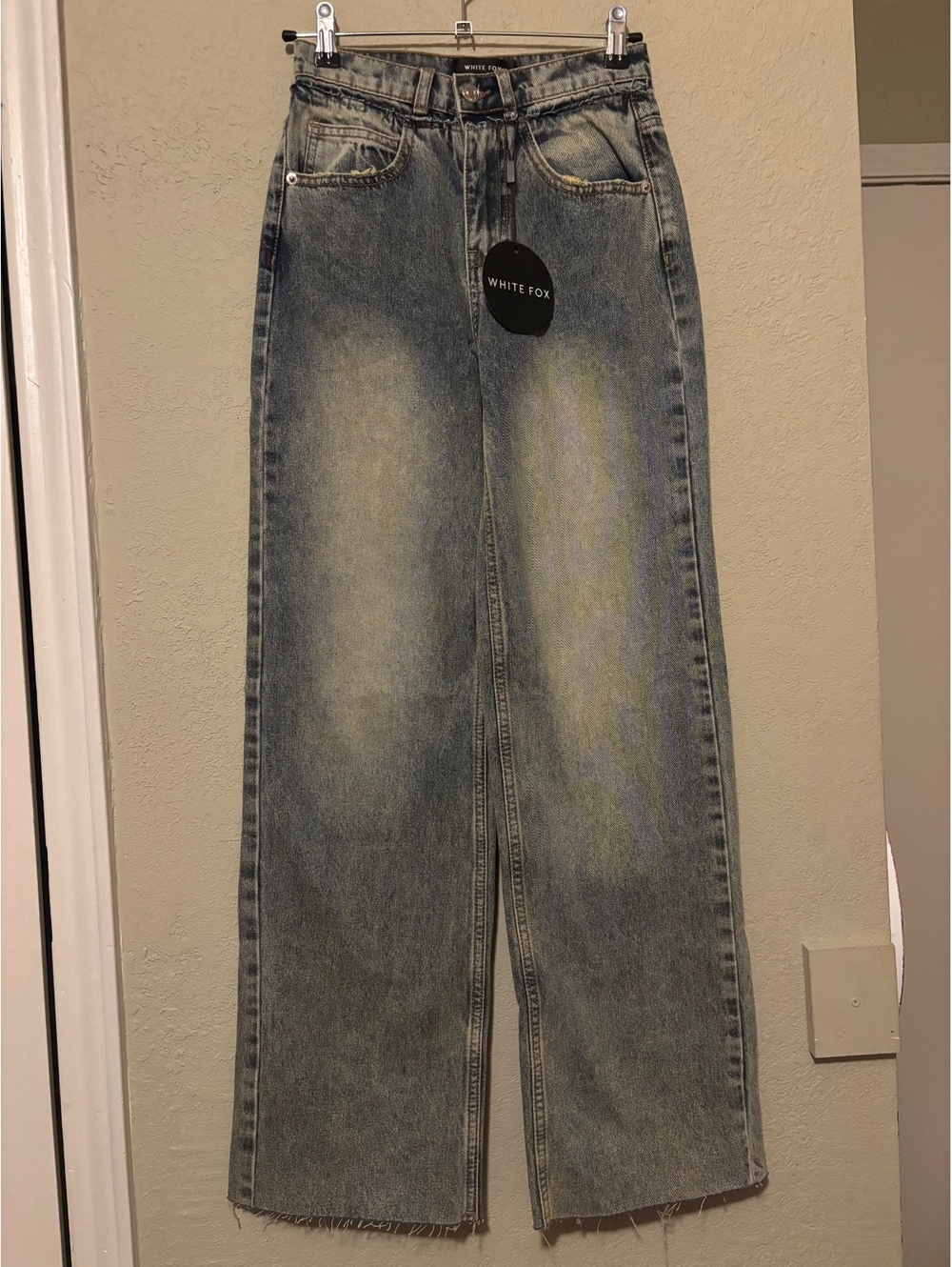 White Fox Women's High Waist Wide Leg Jeans XXS